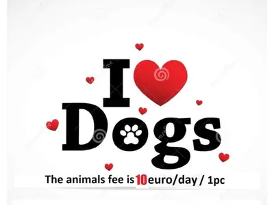 a sign that reads i love dogs the animals free is equal day at HaPPy Inn Ugnė, The studio is in the heart of the old town, self-check-in, car-parking in Vilnius