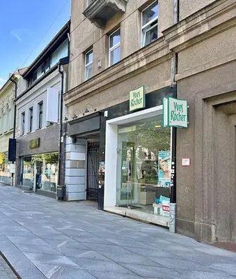 a view of a shop on a city street at Mini Loft 1 BD Apt by Domvia in Kaunas