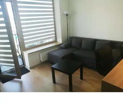 a living room with a couch and a coffee table at B23 Apartments in Vilnius
