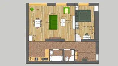 a floor plan of a house at LuxCosy72m SelfCheckIn Huge2roms 9minOTown FreeParking in Vilnius