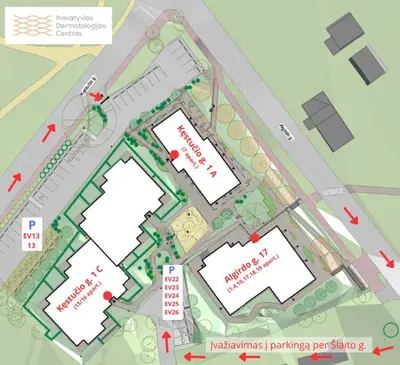 a site plan of the proposed redevelopment of the kalamazaskinskinskins at Butique Apartamentai Birštone - Holistic Skin & Wellness SPA Apartments - Inovatyvios dermatologijos centras in Birštonas