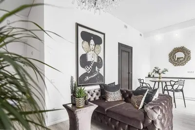 a living room with a couch and a table at City center in Kaunas