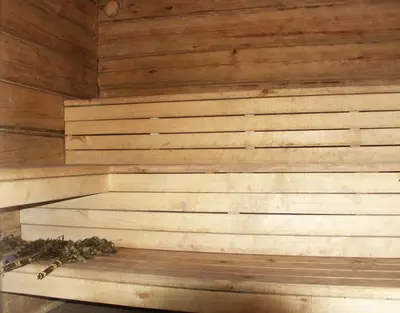 a wooden wall in a sauna at Užukalnio sodyba in Užuguostis