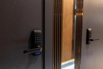 a close up of a door with a handle at Four Sisters Luxury Rooms in Siauliai in Šiauliai
