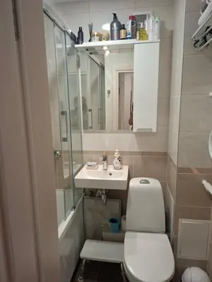 a bathroom with a toilet and a sink at Apartamentai Auris in Druskininkai