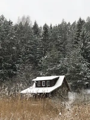 a house covered in snow sitting in a field at Poilsiadienis in Aukštadvaris