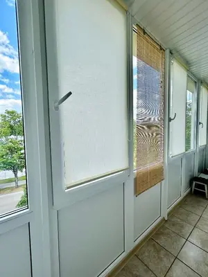 a door in a room with a window at Vivist apartments in Druskininkai