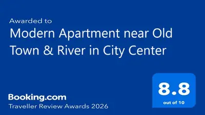 a screenshot of the modem appointment near old town river in city center at Modern Apartment near Old Town & River in City Center in Vilnius