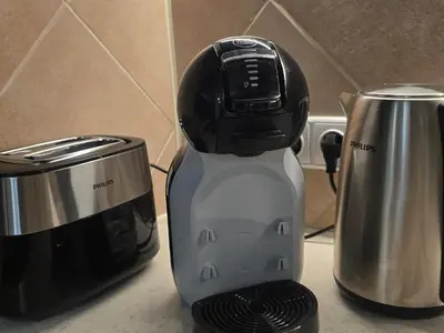 a blender sitting on a counter next to a toaster at Cozy & Silent Apartment in Vilnius