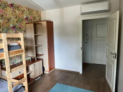 a room with a bunk bed and a closet at Apartment 4 Palūšė in Palūšė