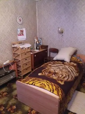 a bedroom with a bed and a dresser and a desk at Degesiai in Degėsiai
