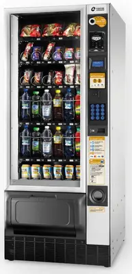 a vending machine filled with drinks and soda at Restart in Kaunas