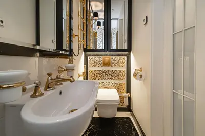 a bathroom with a sink and a toilet at Basanaviciaus 9 in Vilnius