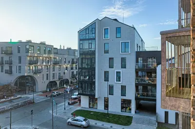 an aerial view of a city with buildings at Amazing central apartments x free parking x SELF CHECK IN 24x7 in Vilnius