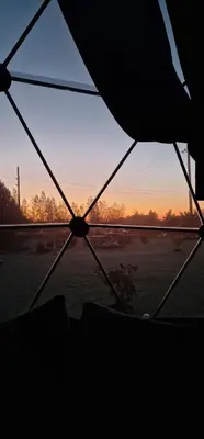 a view from the inside of an airplane window at Rojus dviems in Žaugėdai