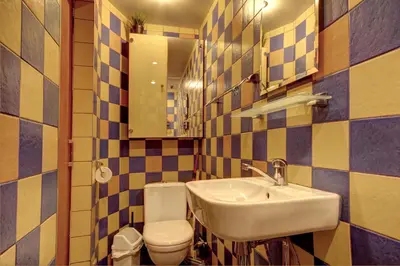 a bathroom with a sink and a toilet at Sofijos apartamentai Old Town in Vilnius