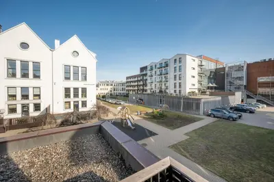 a view of a city with buildings and a park at Vincent Heritage Appartments - Near Clinic, Arena and Stadium in Kaunas