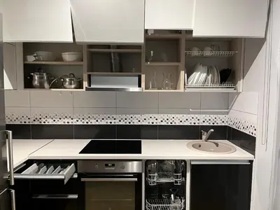 a kitchen with a sink and a counter top at Holiday Home in Druskininkai