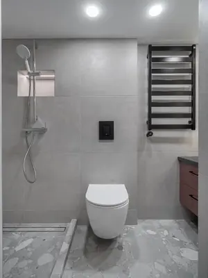 a bathroom with a toilet and a shower at Rusty Red loft in City centre Self check-in No 2 in Vilnius