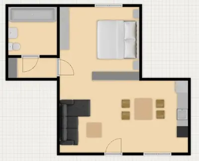 a floor plan of a small apartment with at Prime Location Apartment Vilnius in Vilnius