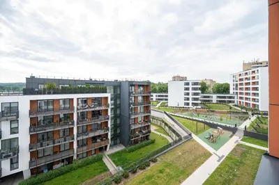 an aerial view of an apartment complex at Luxury apartment near downtown in Vilnius