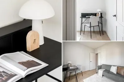 a collage of three pictures of a living room at Spacious 2 bedroom Luxury Apartment in Vilnius