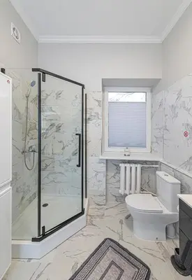 a bathroom with a shower and a toilet at The Comfort Apartment #2 by Polo Apartments in Kaunas