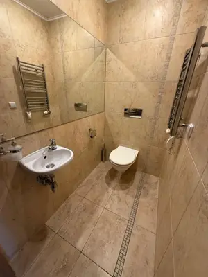 a bathroom with a toilet and a sink at Seliu 29 in Vilnius