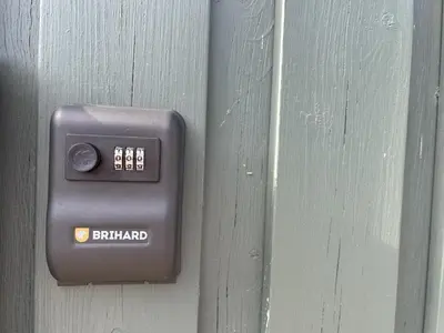 an electrical outlet on a wooden door at Saga studio in the center of Pasvalys in Pasvalys