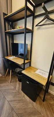 an office with a desk with a computer on it at Platforma2b one in Šiauliai