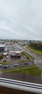 an aerial view of a parking lot with cars at Kosmonautų gatve in Panevėžys