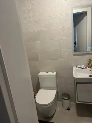 a bathroom with a toilet and a sink at The cave in Vilnius