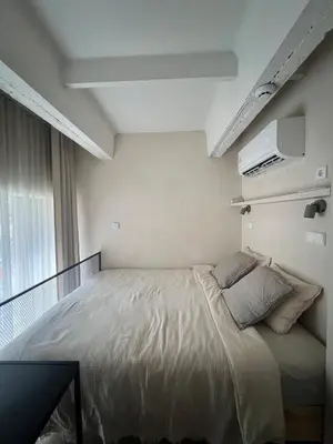 a bedroom with a bed in a room at Designer studio in Vilnius