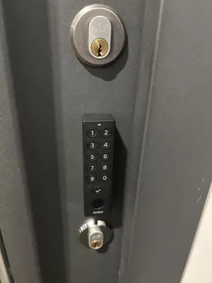 a door with a remote control on it at Studio 204 Vilnius Old Town in Vilnius