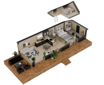 a rendering of a floor plan of a house at Jack namai 2 in Puodžiai