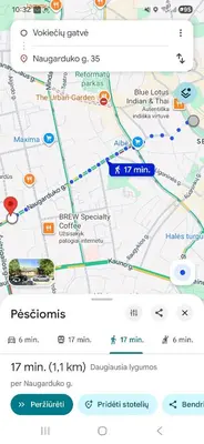 a screenshot of a map of a city at TRoBA in Vilnius