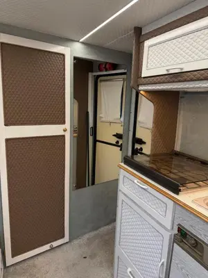an interior view of a kitchen in an rv at PaRina in Vilnius