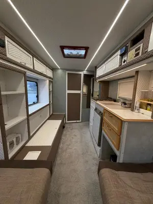 an rv kitchen with a sink and a counter at PaRina in Vilnius