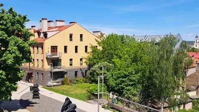 a view of a city with buildings and trees at Apartment Vilnius Old Town in Vilnius