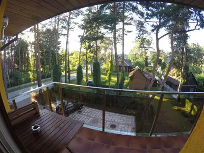 a view from the balcony of a house at Kambarių nuoma Kačerginės kurorte in Kačerginė