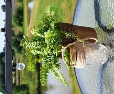 a bottle with a plant sticking out of it at MS Resort in Nemėžis