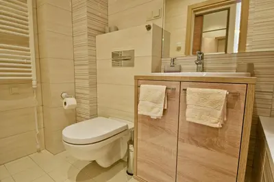 a bathroom with a toilet and a sink at 555 SoleSun in Druskininkai