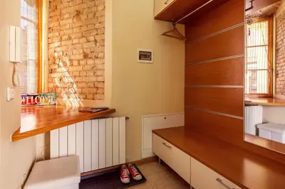 a kitchen with a wooden counter and a window at #stayhere - Cozy & Comfy 1BDR Apartment Vilnius Old Town in Vilnius