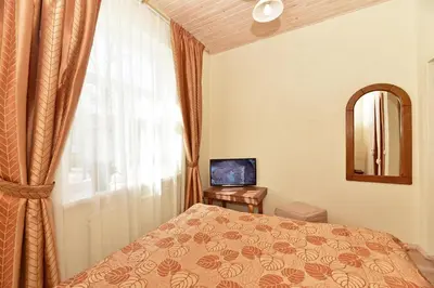 a bedroom with a bed and a window at Dalija in Druskininkai
