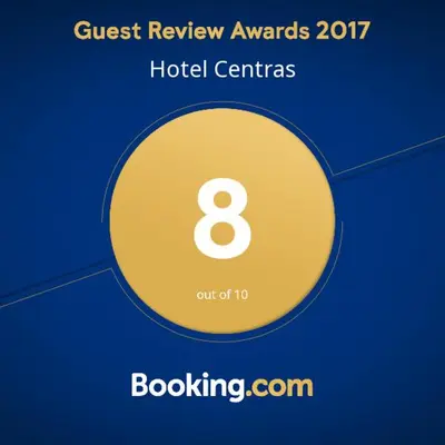 a yellow circle with the text guest review awards hotel centres at Hotel Centras in Šakiai