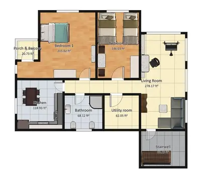 a floor plan of a house at ApartHotel SAVAS 2 Apartments in Kaunas and parking in Kaunas