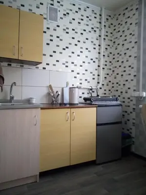 a kitchen with a sink and a stove in it at Nakvynė Anykščių centre in Anykščiai