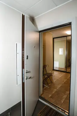 an empty room with a door and a hallway at New apartament very close to the city centre in Vilnius
