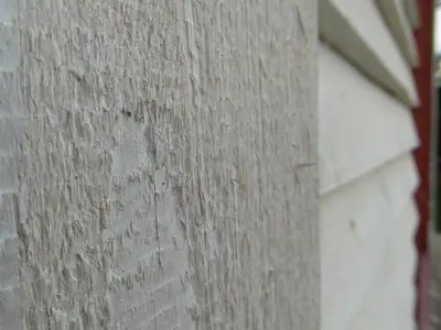 a close up of the side of a building at White Cottage in Druskininkai