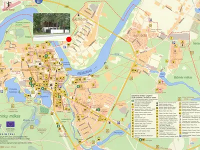 a map of singapore with a red dot at forest-house lt in Druskininkai